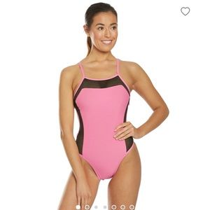Speedo Turnz Women's Mesh Flash Back One Piece Swimsuit size 38 / 12